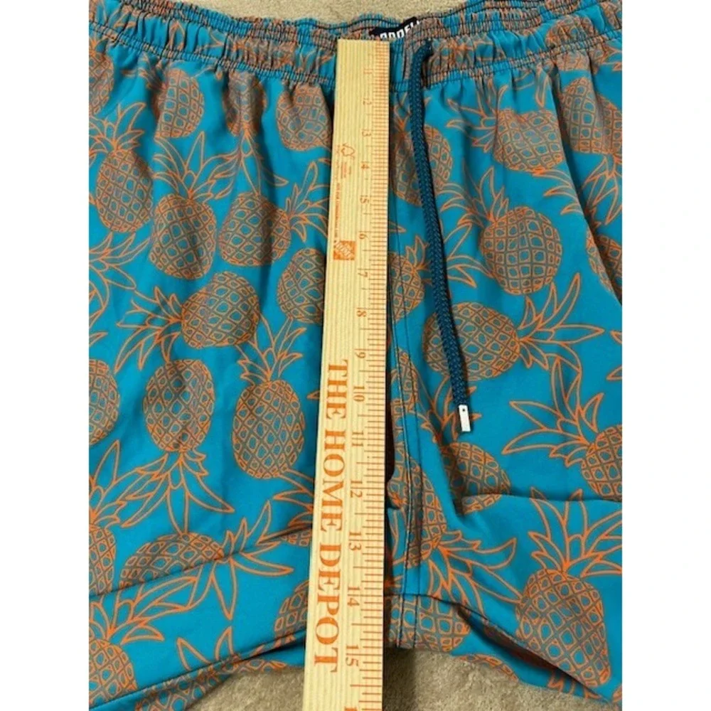 Capelle Swim Trunks Men's 3XL Pineapples Blue Orange Shorts-custom unlined EUC‎